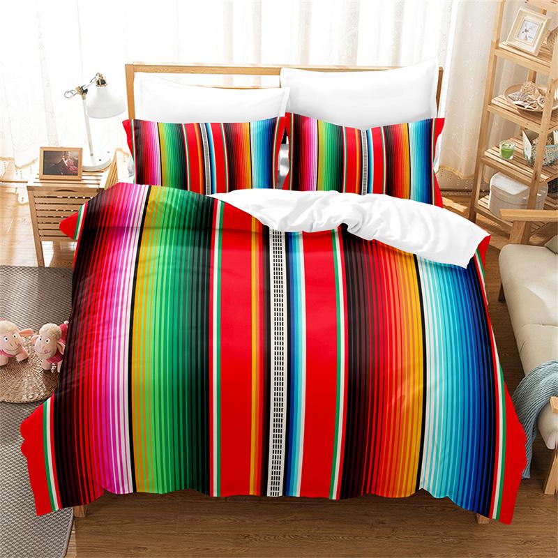 3D Digital Printing Colored Block Lattice Bedding Set Queen Size Duvet Cover Fashion Design Bed Linen