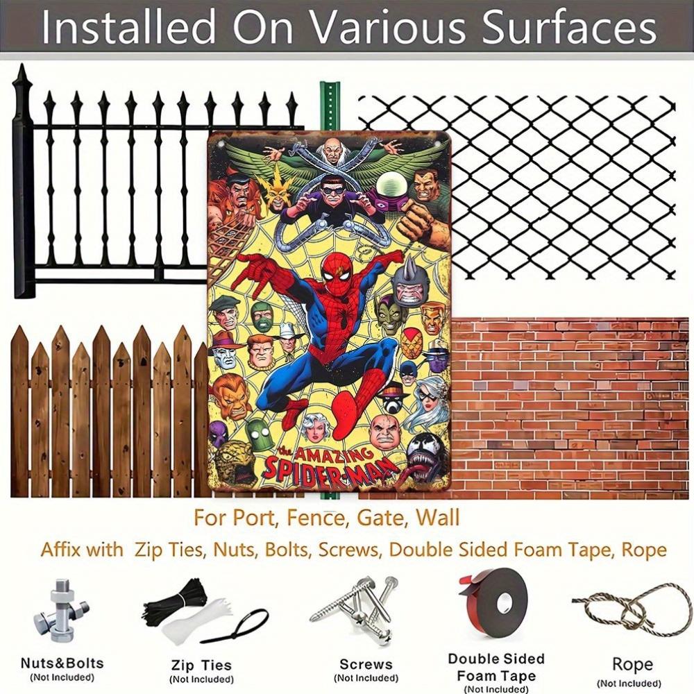 A Marvel Superhero Metal Sign Featuring The Hulk Adds Vibrant Elements to a Themed Room, Perfect for Walls, Classrooms, Homes, O