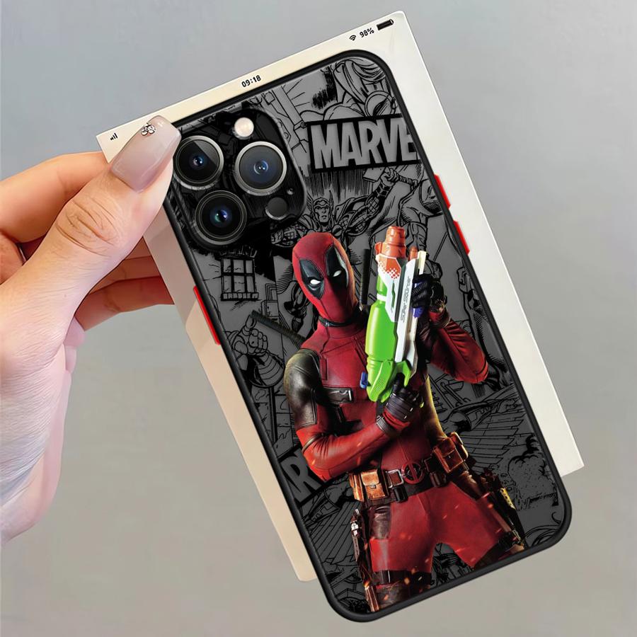 Phone Case for iPhone SE 11 Pro Max 16 Pro XR XS X 15 Pro Max 14 13 Pro 12 Mini 7 8 SE 6s 16e TPU Cover Marvel Deadpool
