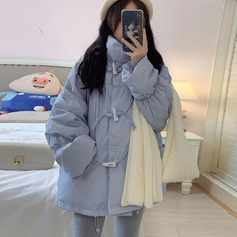 

Женская зимняя стеганая куртка в корейском стиле с застежкой на пуговицы XL 67.5-75 kg синий