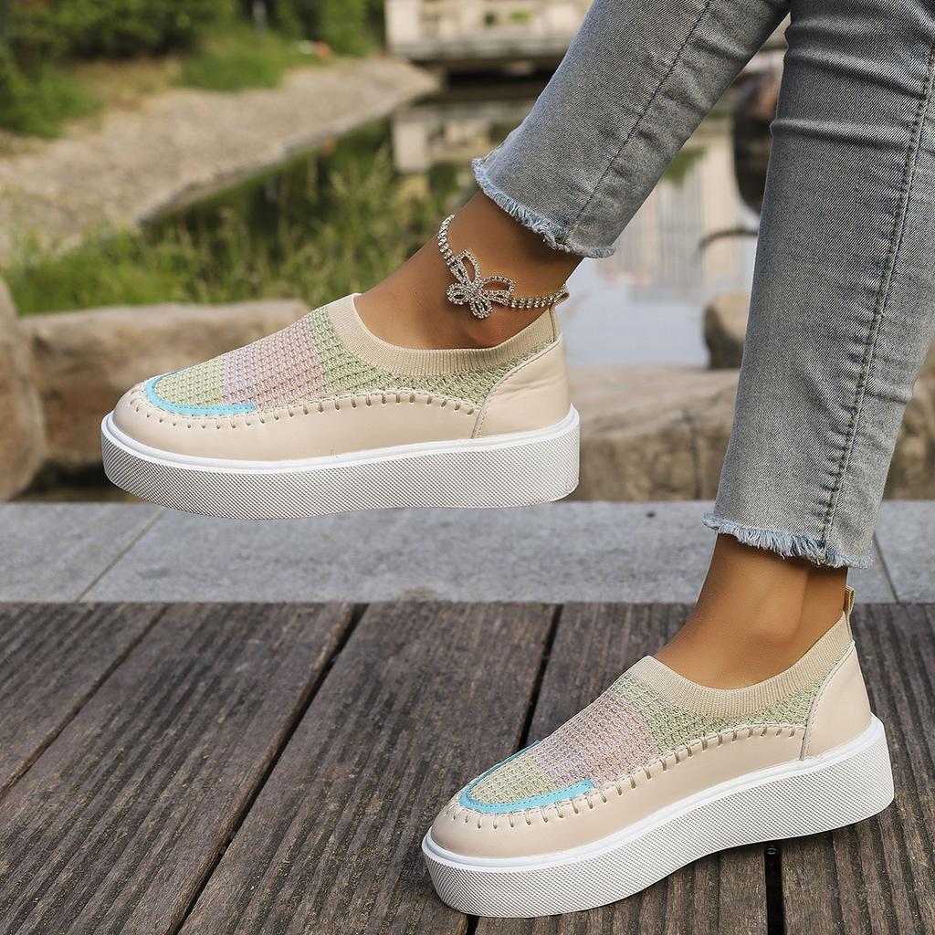 2024 Frühling und Herbst Neue Dicksohlige Höhenvergrößernde Loafer mit Leopardenmuster für Faule, Einschlupfschuhe