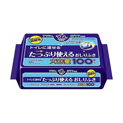 [Value Pack of 5] Acty Flushable Baby Wipes, 100 Wipes x 5 Sets