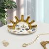 Multifunctional Ring Display Rack Earring Necklace Jewelry Storage Organizer Evil Eyes Ceramics Storage Tray Makeup Table Decor