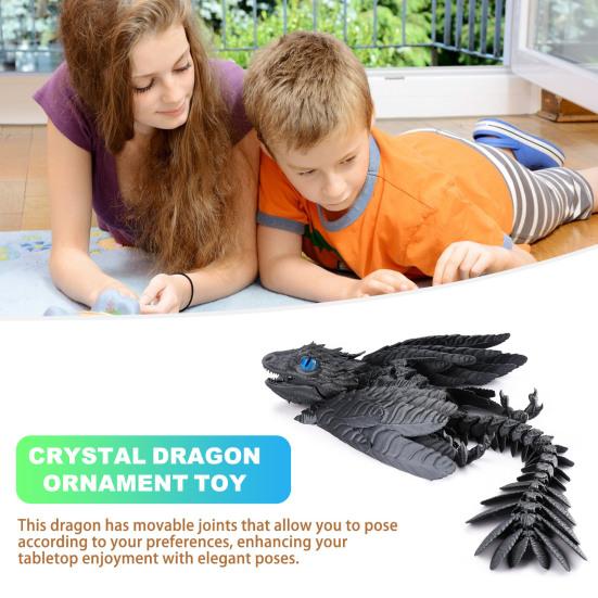 3D Printed Feathered Dragon Fidget Toy Movable Joints Flying Dragon Action Figure Articulated Dragon Figurine Model Desktop Decoration Kids Adults