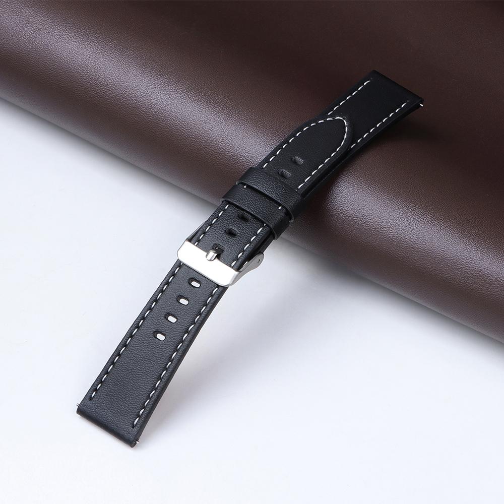 22mm 20mm Watch Band Cowhide Watchband for Huawei GT3 for Samsung Strap for Men Steel Pin Buckle High Quality Wrist Bracelet