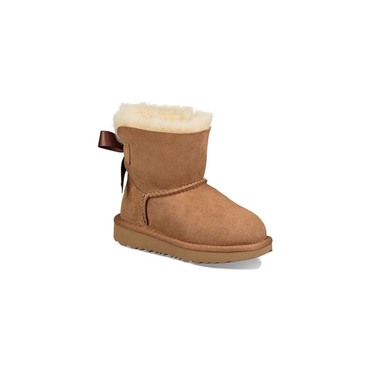 UGG Mini Bailey Bow II Boot Chestnut (Toddler) Kids Sneakers 1017397T-CHE