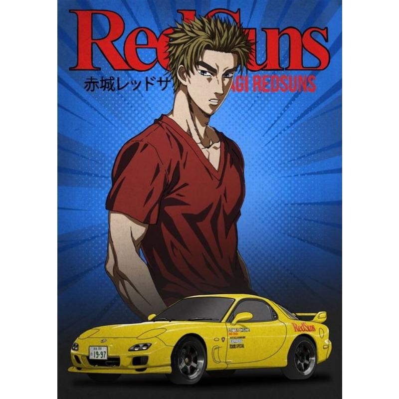Initial D Poster Anime Initial Drift Car AE86 TAKUMI Neon Wall Art Kawaii Room Decor Quality Canvas Painting Home Decoration