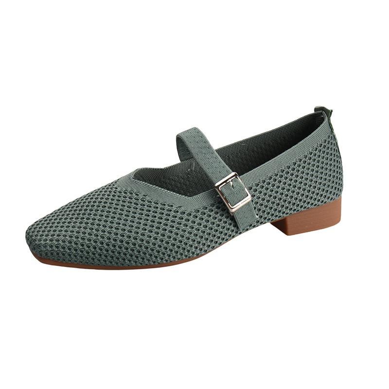 Fashion Weave Mesh Flats Shoes for Women 2025 New Breathable Comfort Shoes Autumn Running Buckle Sneaker Casual Soft Chaussures Femme