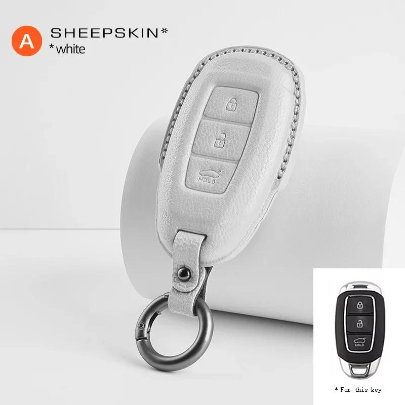 Sheepskin High-quality Car Key Case Cover Holder Key Shell Buckle For Hyundai Sonata Lafesta Elantra Santafe Mistra Ix25 Ix35