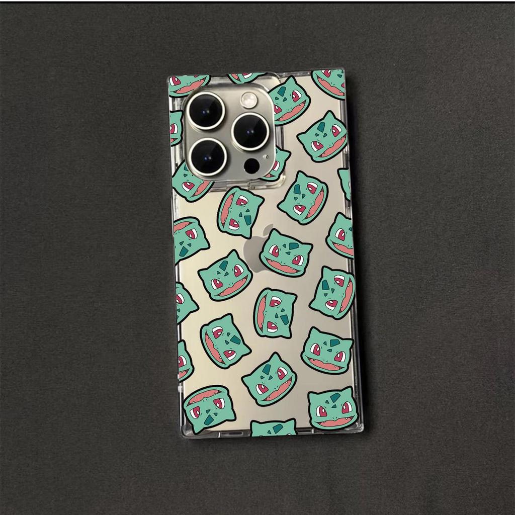 Clear Square Back Tube Case Protection For iPhone 11 15 Plus 13 16 ProMax 14 Pro Max 12 Anti-Oxygen,Miumiu Seed Pattern Casing