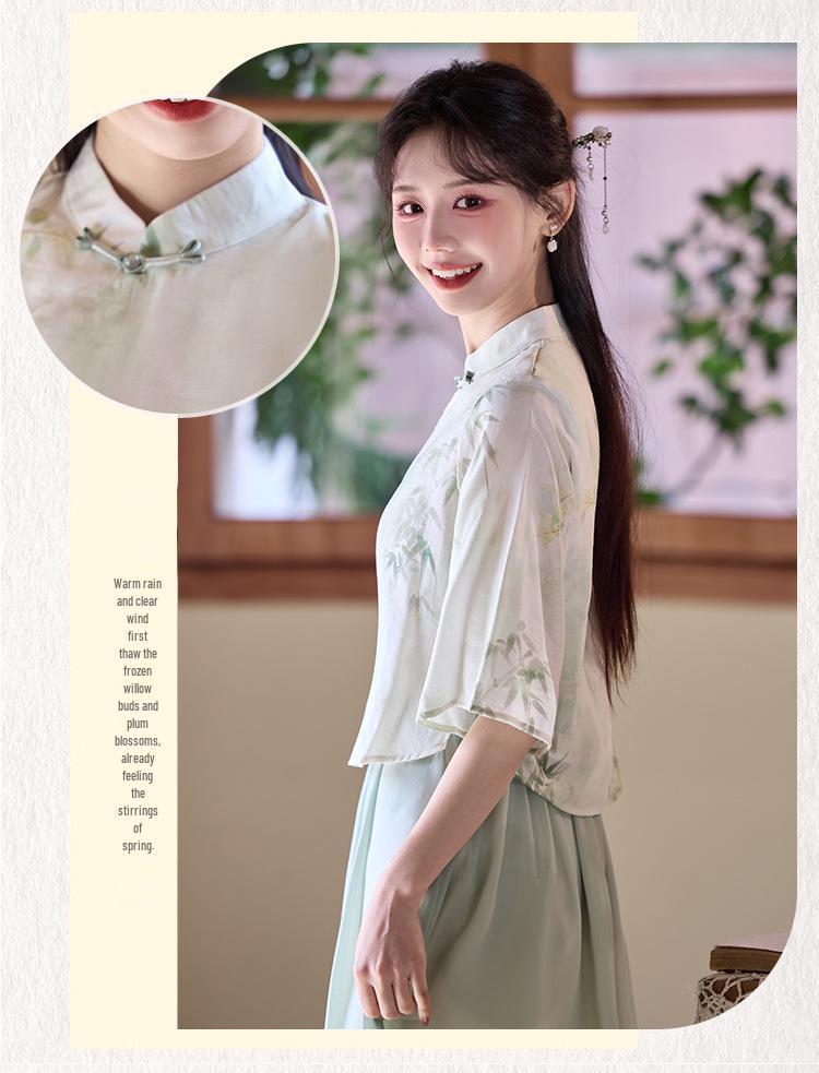 Chinese Retro Zen Style Tang Suit Cheongsam Top with Hanfu Elements for Women