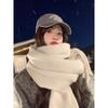 Solid Color Thickened Large Scarf Women's Autumn and Winter New Korean Version Winter Student Versatile Shawl Scarf White
