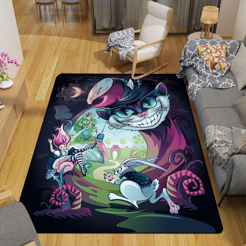 Cute Cartoon Cheshire Cat Rug Floor Mat for Living Room or Bedroom Soft and Comfortable Carpet a Gift for Birthday and Holiday.SFF0917352