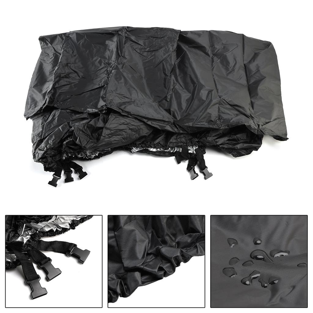 Heavy Duty Boat Cover Waterproof Black For 16-18Ft Fishing Ski Bass Shelter