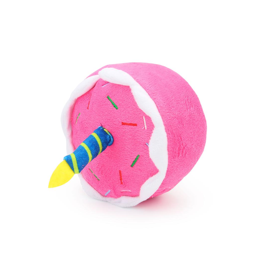 Party Candle Small Cake Dog Toy Pink Blue Soft Plush Birthday Cake Chew Pet Toy