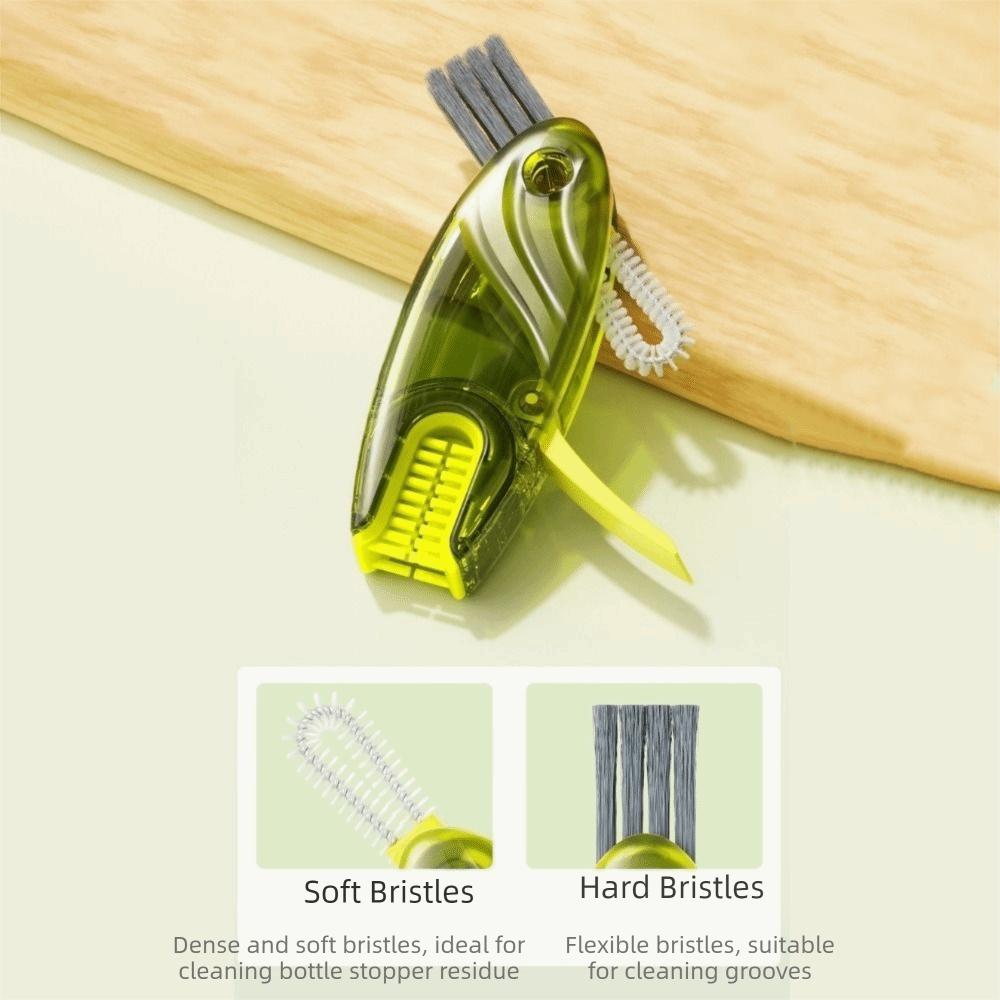 Handheld 4 In 1 U-shaped Cleaning Brush Plastic Cup Mouth Brush Cup Lid Cleaning Brush  Bottle Cap