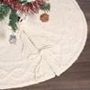 Adjustable Size Christmas Tree Base Rings Handmade White Tree Skirt Elegant Tree Stadn Skirt for Festival Decors