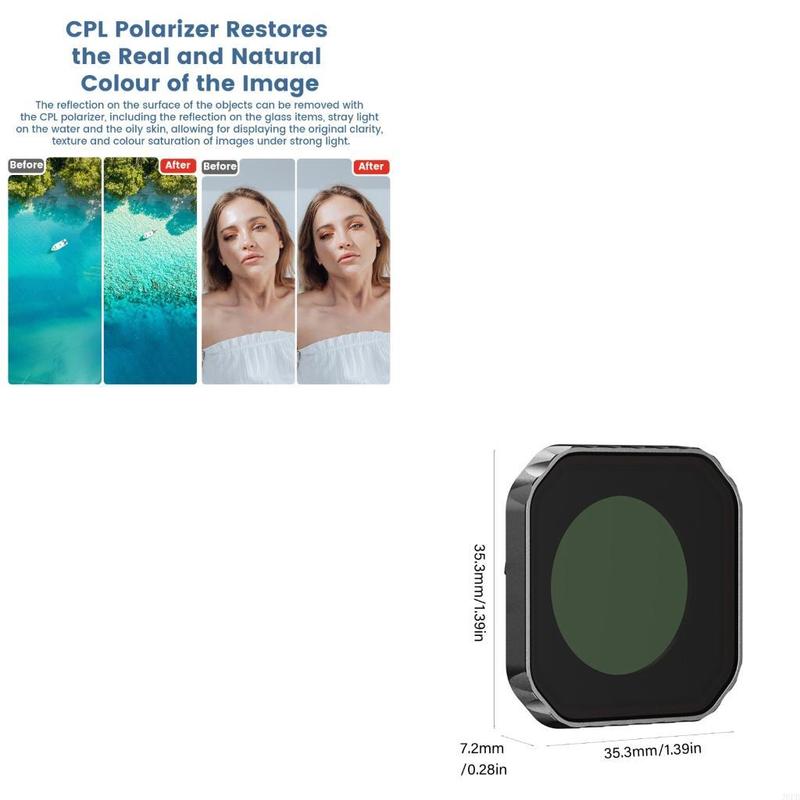 Scratch Proof CPL Camera Lens Filter 98% Light Transmission Water Resistant Coating for Insta360 AcePro2