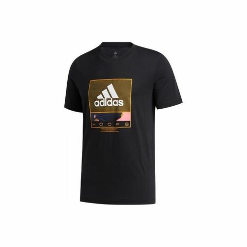 adidas Men s Black Basketball Graphic Crew Neck T-Shirt M чёрный
