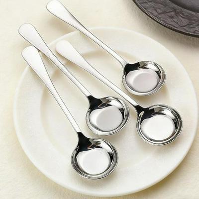 Stainless Steel Thickened Round Head Soup Spoon