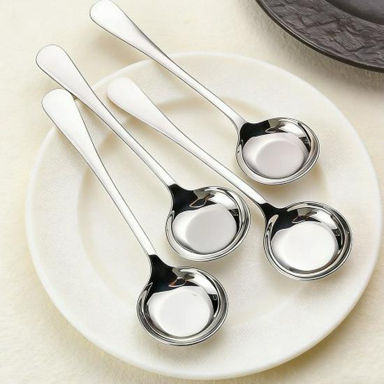 Stainless Steel Thickened Round Head Soup Spoon