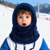 3 in 1 Kids Face Guard Warm Windproof Furry Ski Guard Hat Hooded Scarf Neck