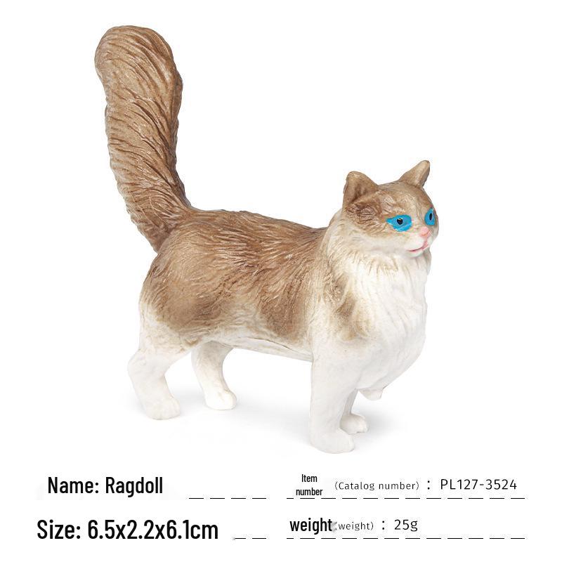 Cross-Border Pet Cat Model: Children s Cognitive Plush Cat - German Curly, Calico, Hairless Cat Ornament