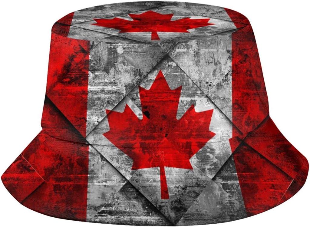 Canada Flag Bucket Hat Fashion Beach Sun Wide Brim Cap Outdoor Fisherman Hats For Women Men Teens