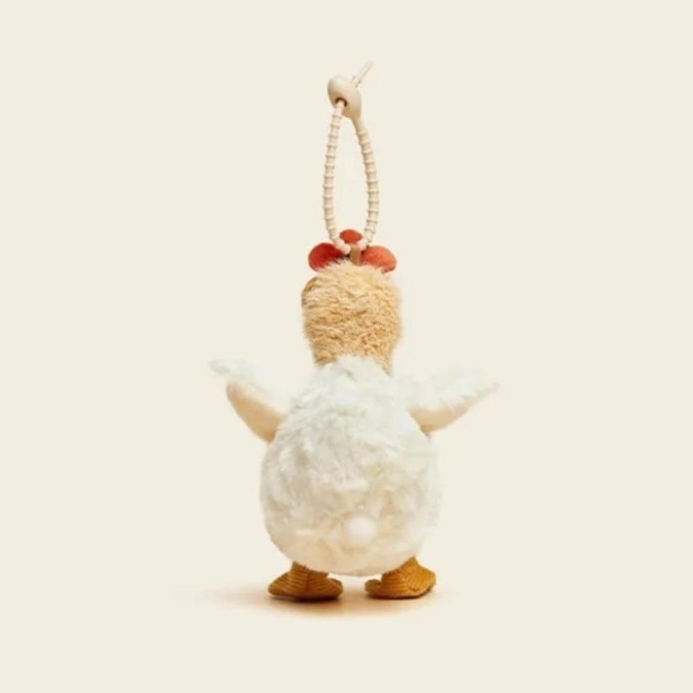 Simulation Plush Chicken Keychain Cartoon Egg-laying Animal Key Holder Hens Key Ring  Girls