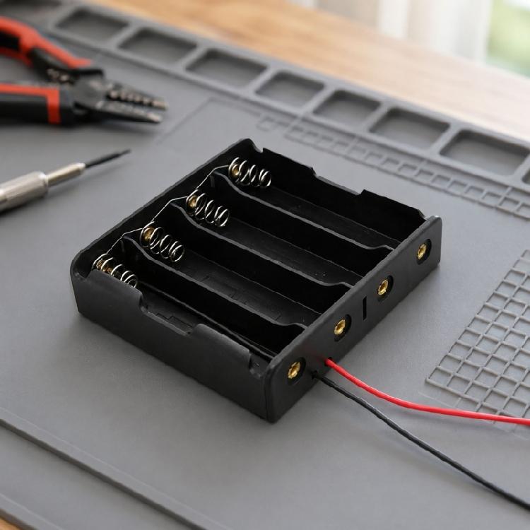 18650 Battery Holder for Repair Wiring, Cell Pack Assembly, Spring Contact Placement, Cover Support, and Projects