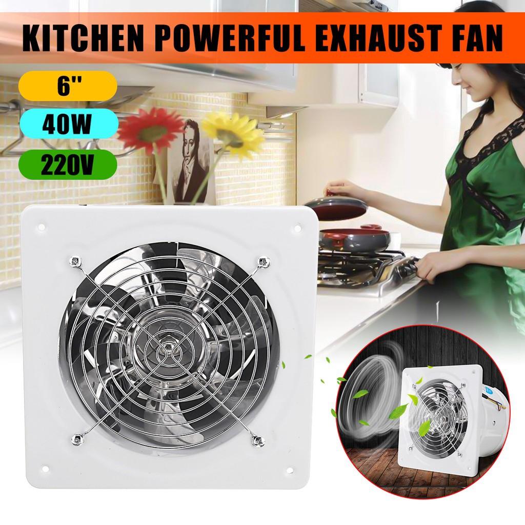 220V 6 Inches Vent Exhaust Fan Air Ventilation Fans Wall Window For Home Toilet Bathroom Kitchen 40W