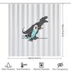 Jurassic Bird Shower Curtain Cute Dinosaur Pattern Bathroom Decor Washable Fabric Liner Tropical Forest Theme Home Textile Artis