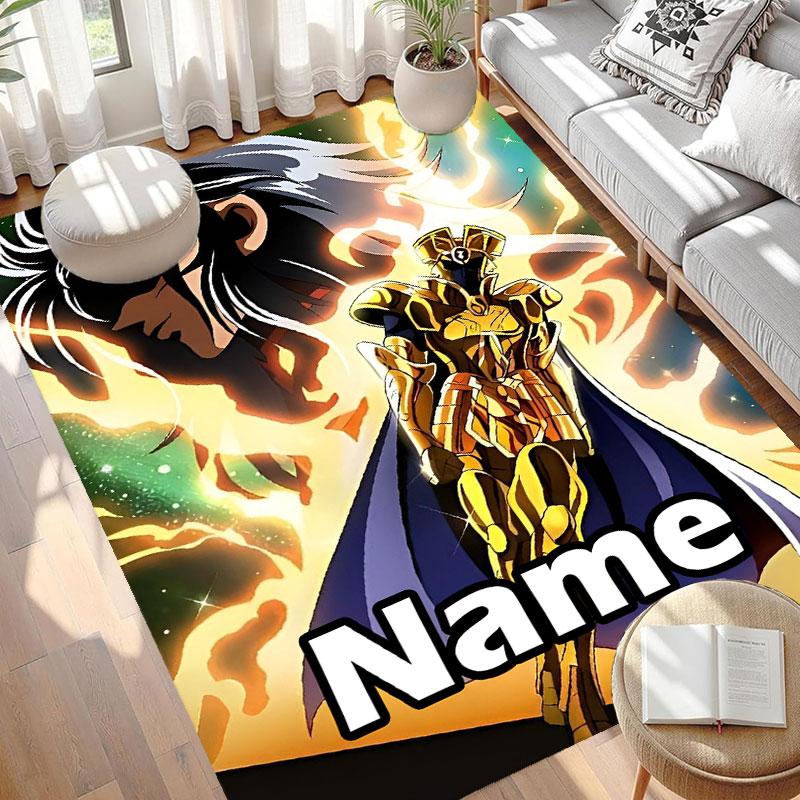 Custom Name Personalized Saint Seiya Print Carpet, Versatile Home Decor Rug, for Playroom, Apartment, Balcony, Entryway, Hallway Gift