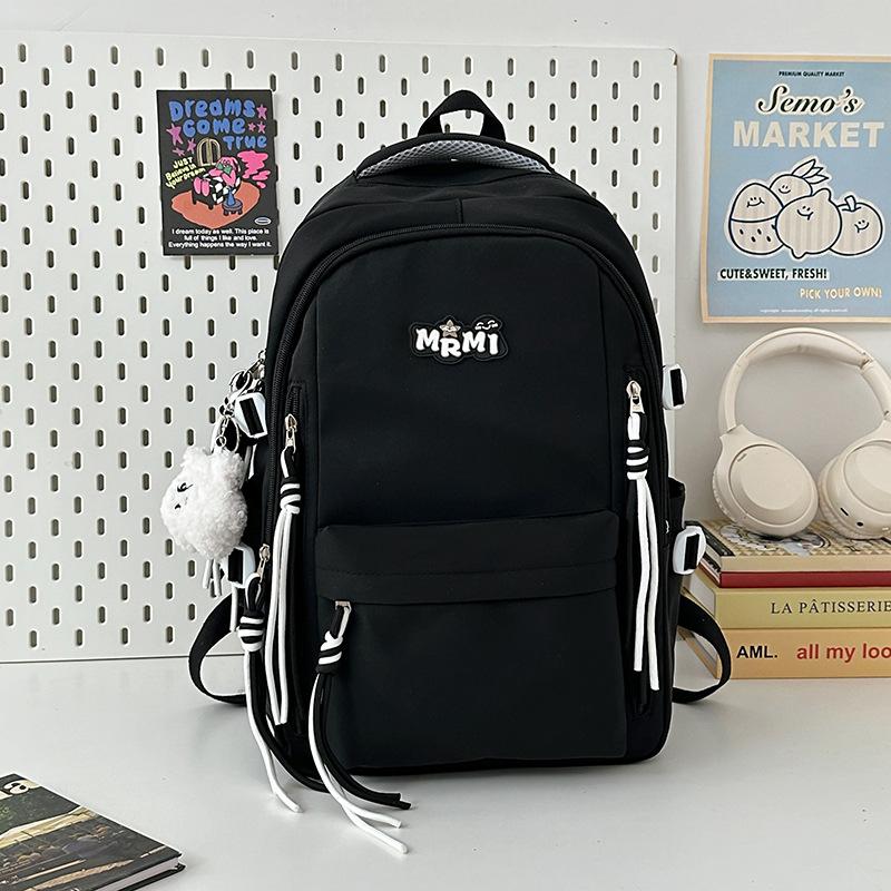 School bag for junior high school students, large capacity, versatile and sweet school bag, niche ins wind, light, simple and casual, high-value