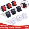Mini Rocker Switch SPST Black and Red Snap in Switches Button AC 250V 3A / 125V 6A 2 Pin I/O 21*15mm on-off Switch Rocker