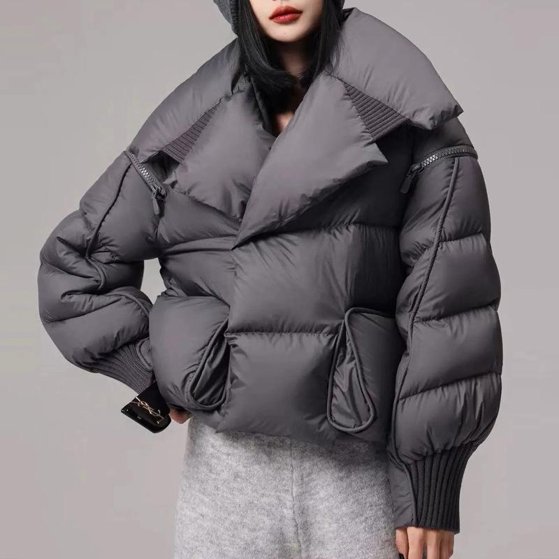 Women's Thickened 90% White Duck Down Short Jacket - Korean Style for Petite Figures