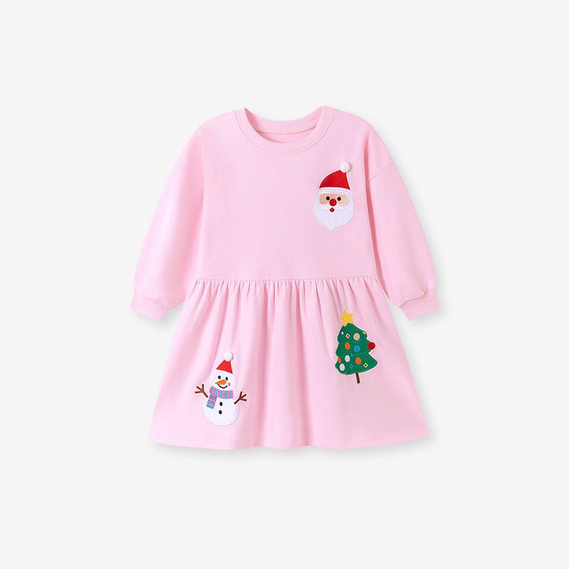 Little Maven Girls' Long Sleeve Christmas Dress - Cute Autumn Skirt Style