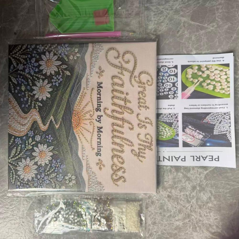 Handmade Religious Pearl Art Kits with Frame Religious Bead Art Kit Wall Decor