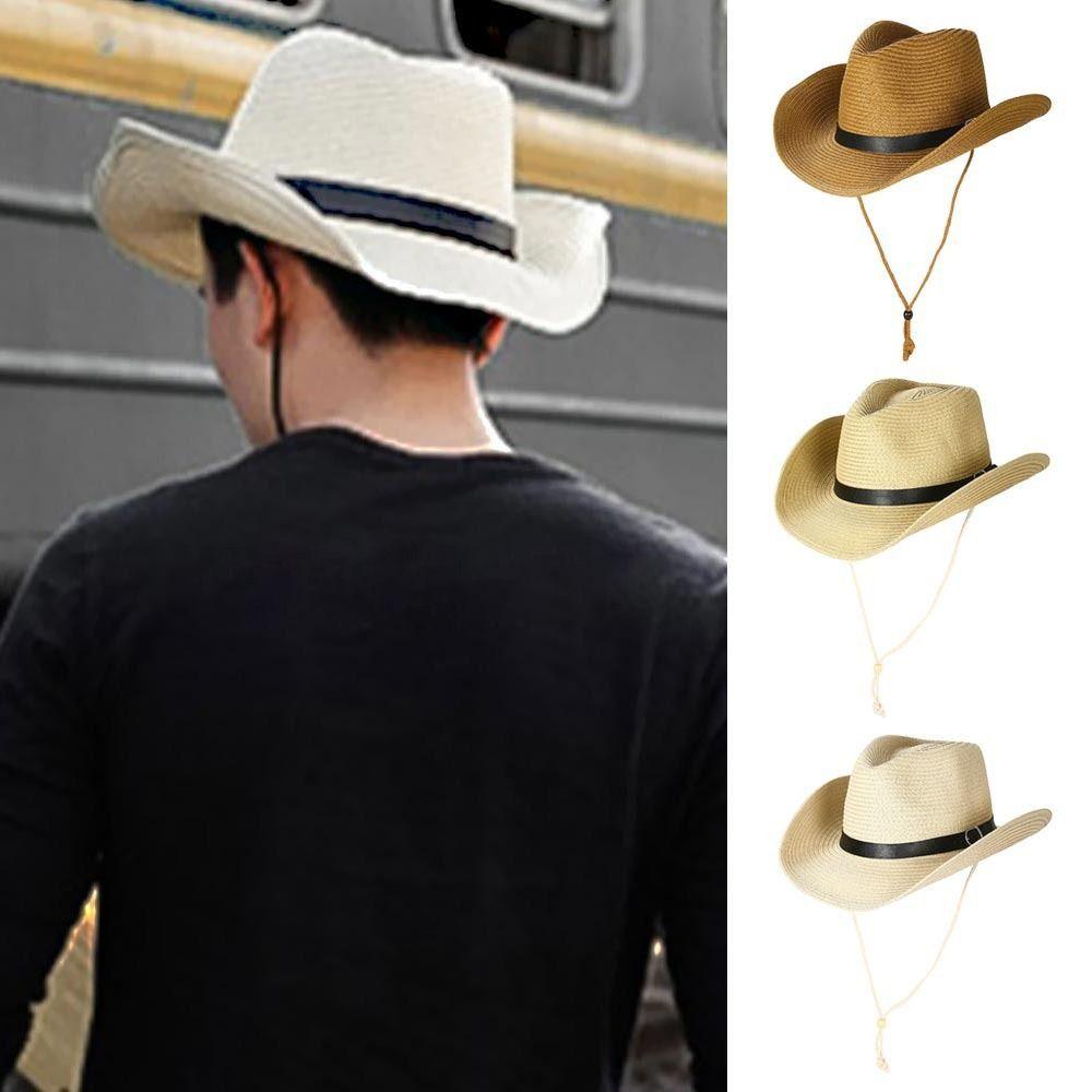 Breathable Sun Hat Wide Brim Jazz Hat Fashion Straw Cap  Summer Travel