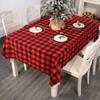 Red Trendy Black Checkered Tablecloth Ideal For Creating A Festive Christmas Vibe
