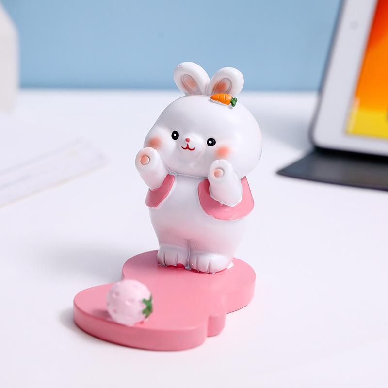 cute mobile phone holder creative cute animal cartoon mobile phone holder girl heart resin gift lazy support frame ornament
