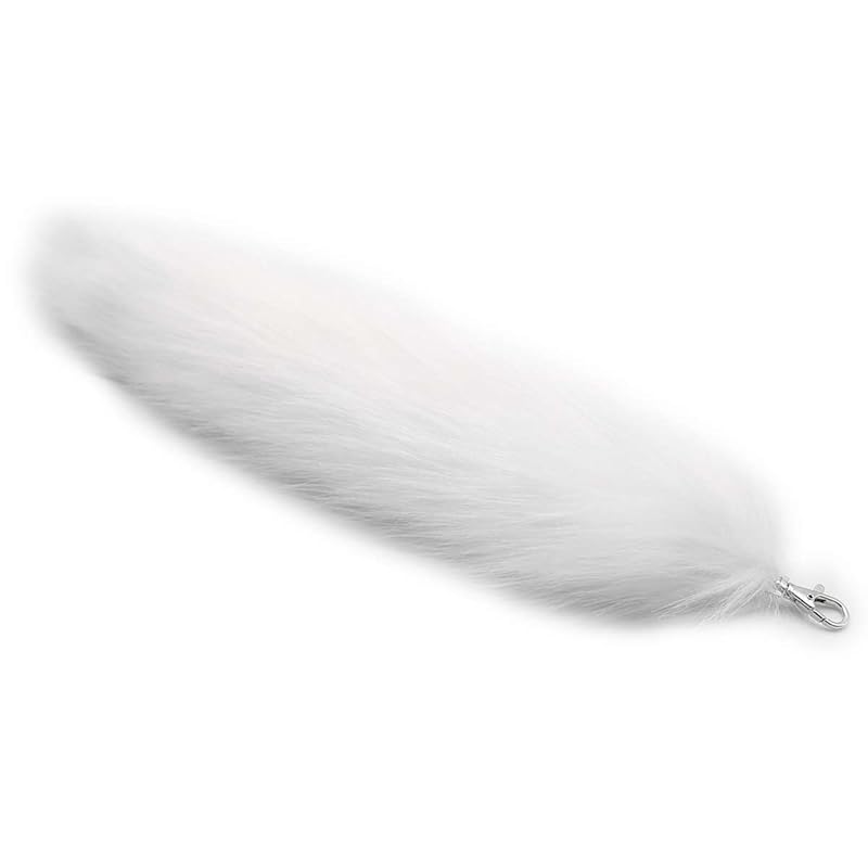 

[DeerLuxe] strap Fluffy Tail key ring accessories disguise cosplay charm fox fur (white)