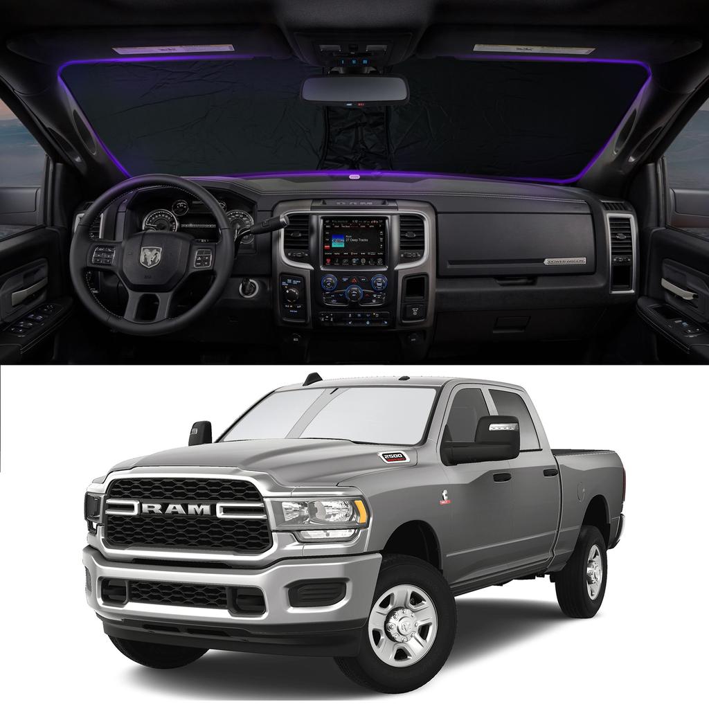 Car Windshield Visor Sunscreen Window Sun Shade Blocks Parasol Coche UV Rays Driver Protection For Dodge RAM 2500 3500 2010-2025