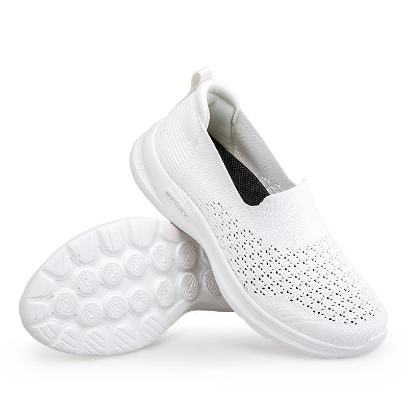 Fashion Women Comfortable Shoes Summer Flat Shoes Breathable Mesh Outdoor Walking Shoes Slip On Female Casual Sneaker Lightweight