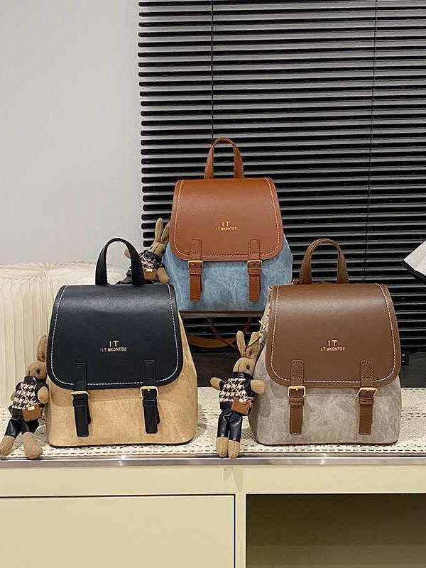 Модный женский повседневный рюкзак 2024: Универсальный, Высокоценный Колледжный Стиль для Прогулок Gray without accessory