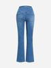 European & American Style High-Waist Flare Denim with Elastic Waist and Hip Lift
