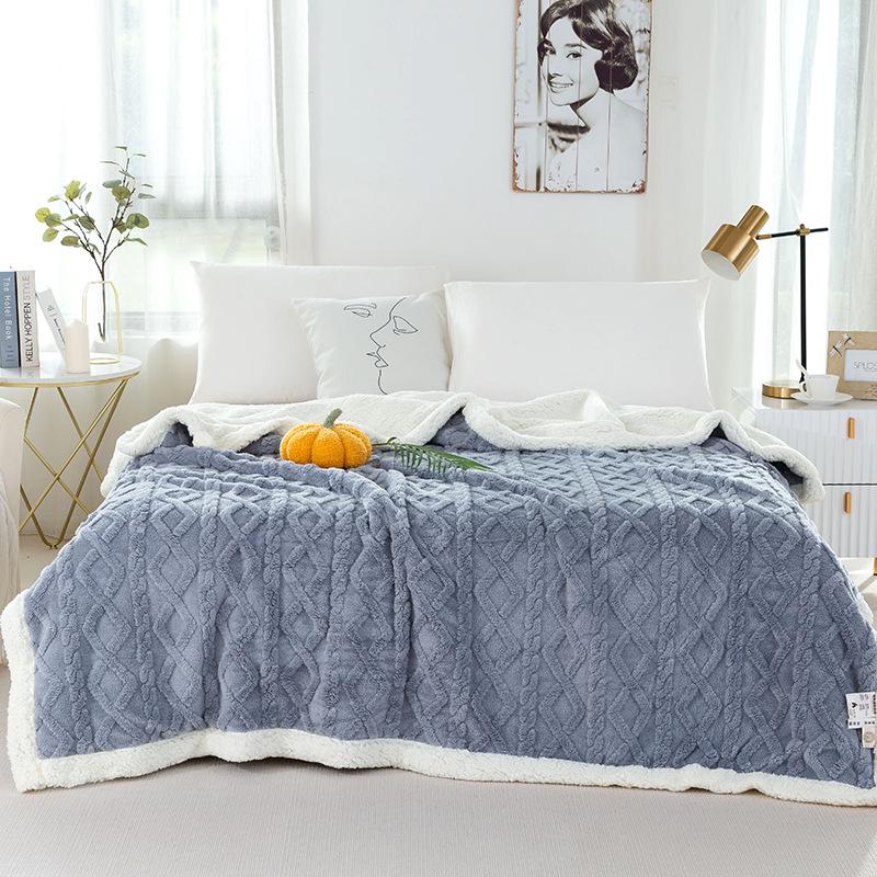 Tuff Lamb Fleece Nordic Sofa Blanket: Soft, Solid Color, Year-Round Use