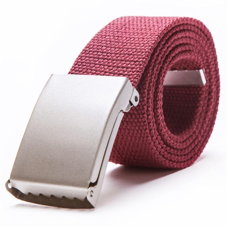 Fashion New Unisex Trousers Belts Canvas Belt Metal Buckle Men Women Boys Jeans Belts Candy Colors Top Quality Luxury Belts