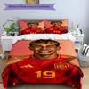 Lamine Yamal Football Graphic Bedding Set,Cozy Bed Linen for Teen Boys Bedroom Decoration,Perfect Birthday Gift,Washable Duvet Cover with Pillowcases,