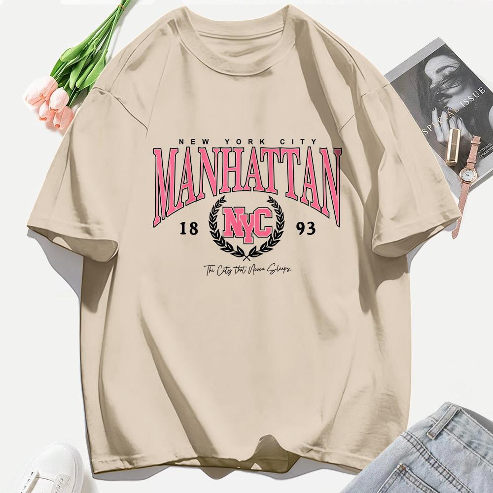 Summer Manhattan 1893 Creative 3D Print Women T Shirts Unisex Casual Y2K Tops Cotton Trendy T-Shirt Hip Hop Comfortable Woman Clothes